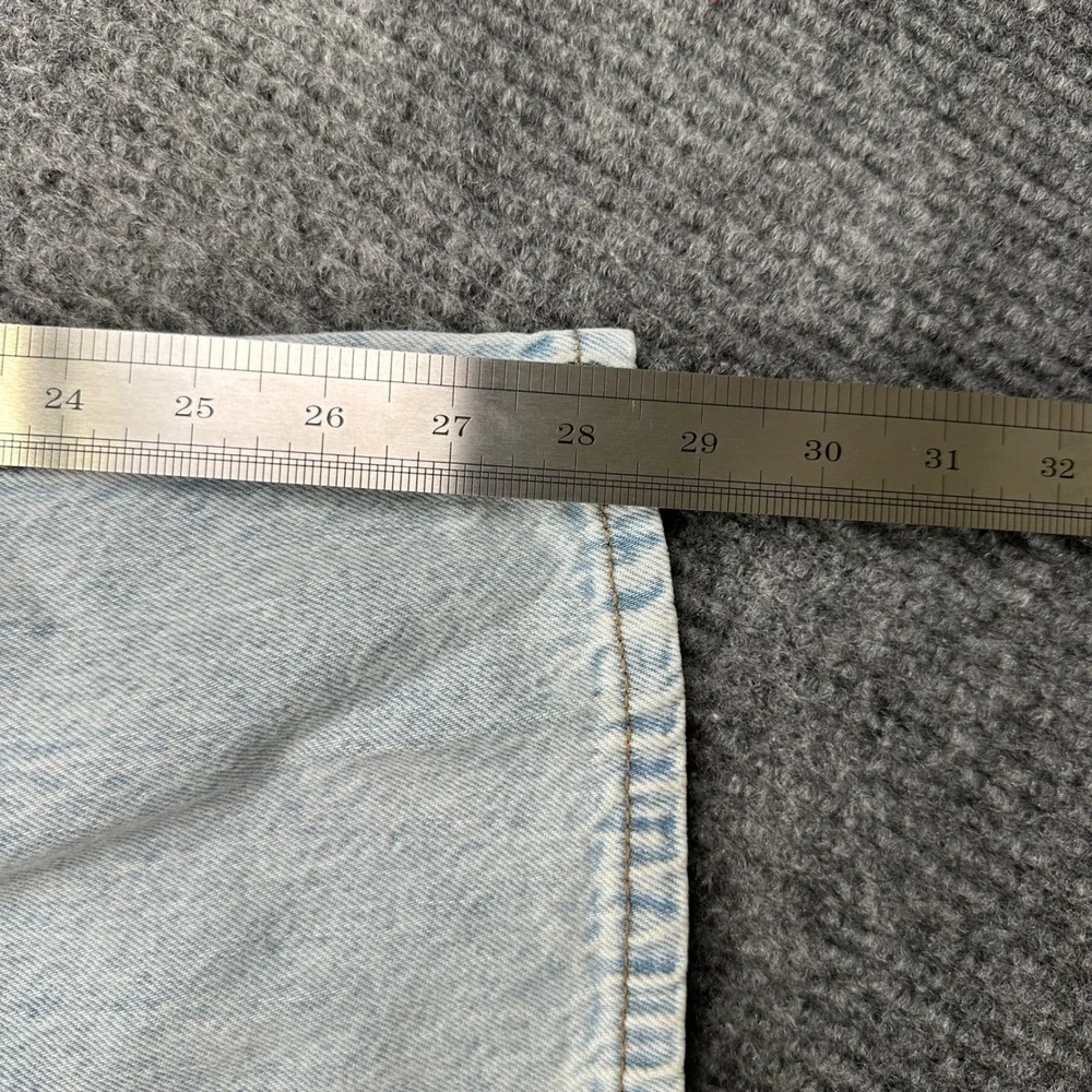 Aeropostale High Rise Baggy Jeans Size 2 Short‎ Light Wash Blue Denim Wide Leg